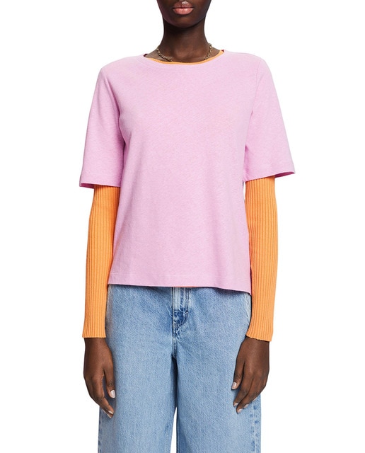 Imagen 0 de Camiseta básica de mujer con lino