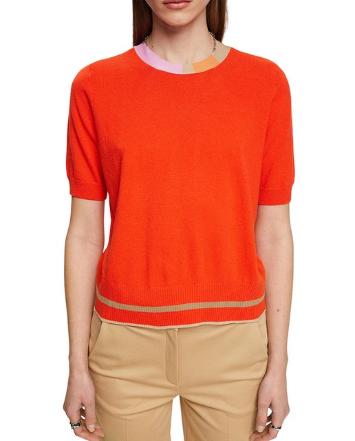 Imagen 0 de Jersey de mujer entallado ribete multicolor