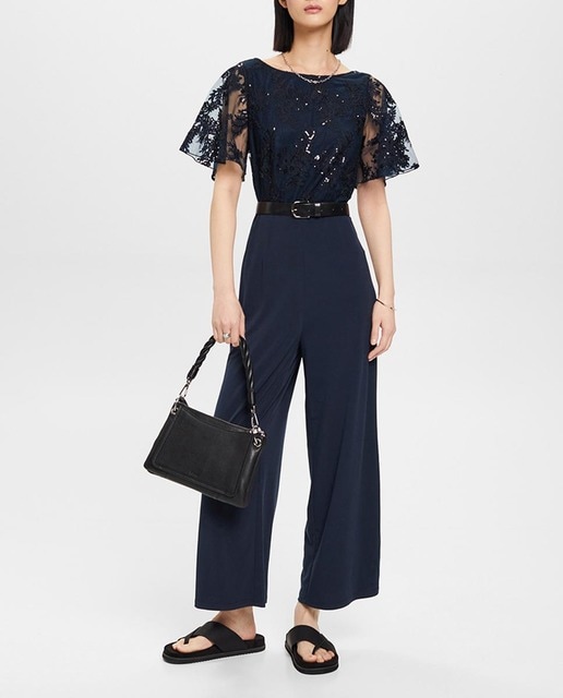 Imagen 0 de Mono de mujer slim fit encaje y lentejuelas