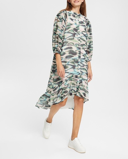 Imagen 0 de Vestido midi chiffon animal print