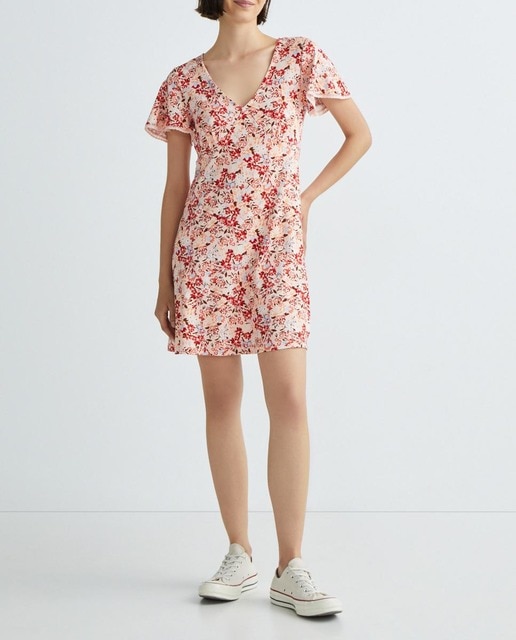 Imagen 0 de Vestido corto estampado floral viscosa