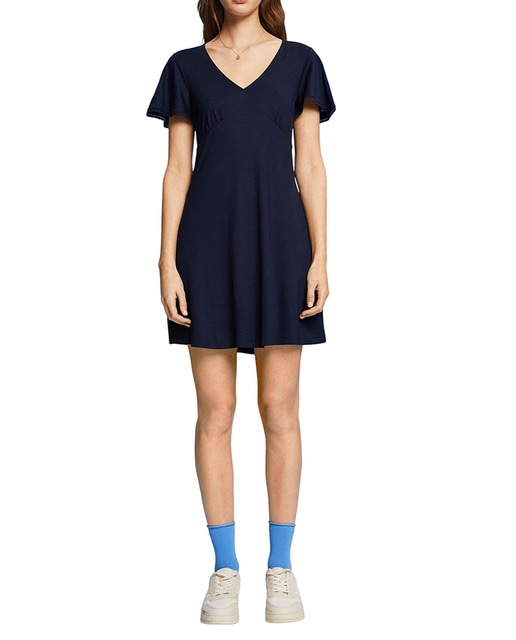 Imagen 0 de Vestido monocolor corto viscosa