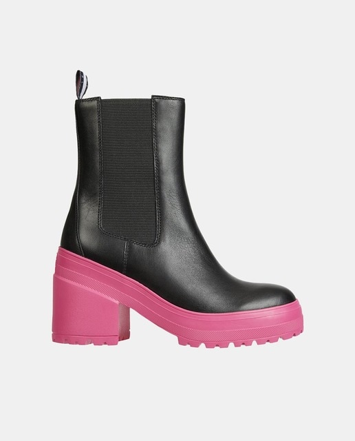 Imagen 0 de Botines de mujer en negro tipo Chelsea con plataforma y tacón bloque