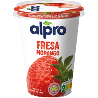 Proteína 100% Vegetal a Base de Soja de Morango embalagem 400 g - Alpro