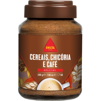 Café Solúvel Cereais+Chicória frasco 200 g - Delta
