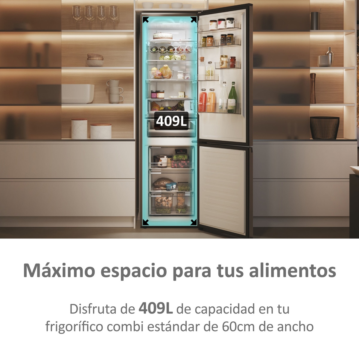 Frigorífico Combi Haier Total No Frost con WIFI 2D 60 Series 5 PRO - HDPW5620ANPD Dark inox-12