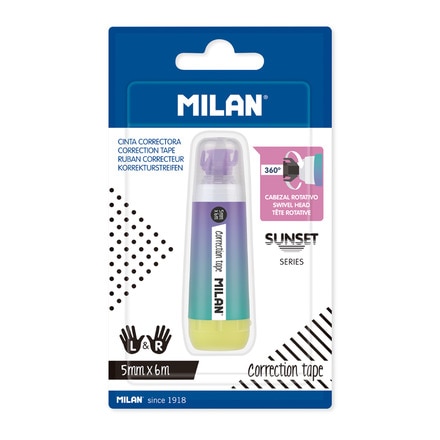 MILAN Seau Présentoir 40 Rubans Correcteurs Sunset 5mm X 6m - Couleurs Assorties