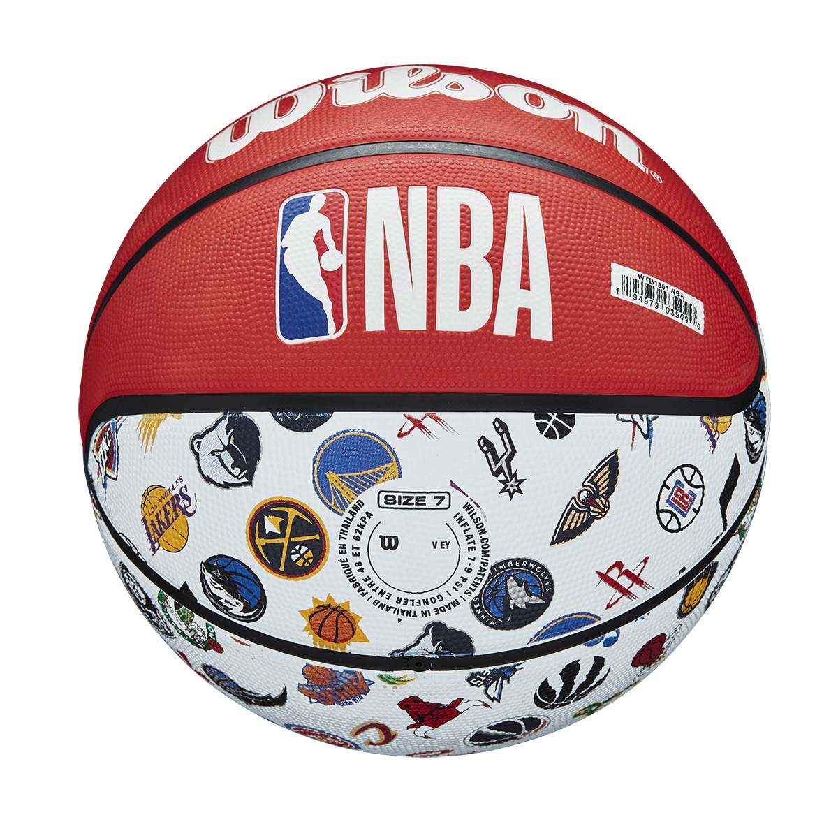 Bola de Basquetebol NBA All Teams Tamanho 7 Branco / Azul-6