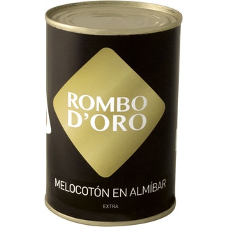 melocotón en almíbar en mitades lata 240 g neto escurrido - Rombo D'oro