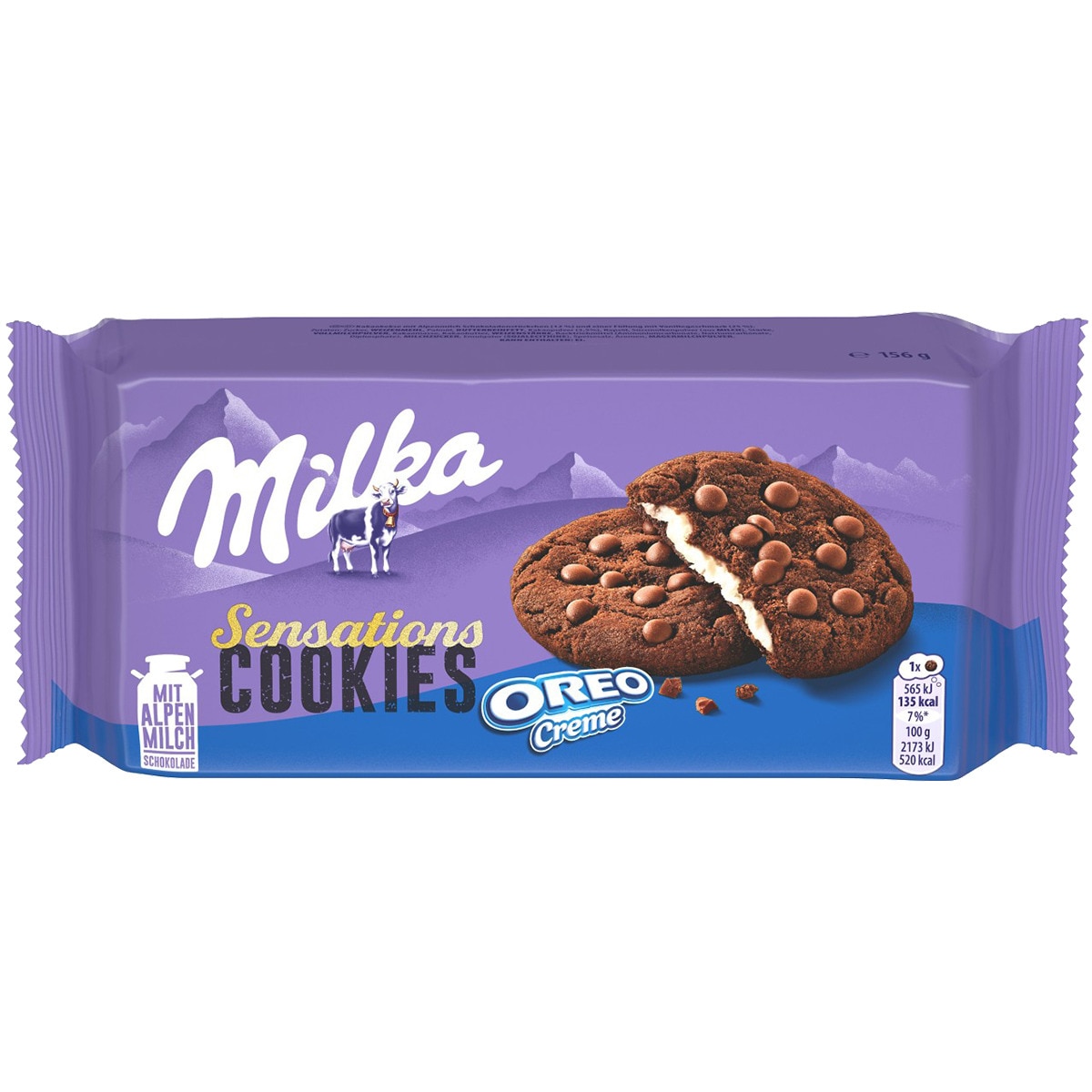 Sensations cookies rellenas de crema Oreo con pepitas de chocolate paquete 156 g