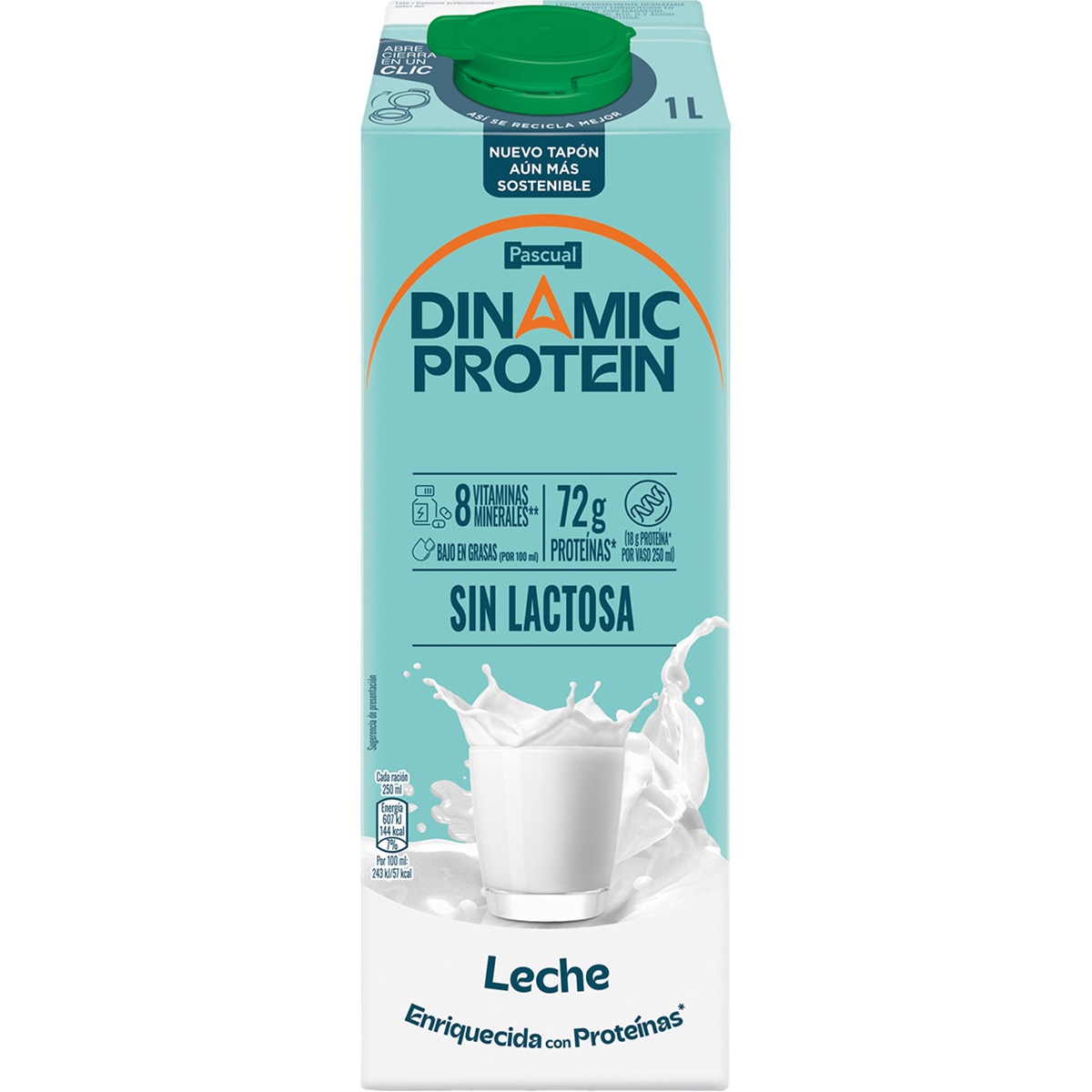 Dinamic Protein leche sin lactosa enriquecida con proteínas baja en grasa brik 1 l