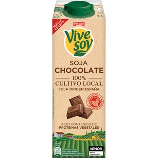 bebida de soja sabor chocolate alto contenido en proteínas vegetales brik 1 l sin azúcar añadido - Vivesoy