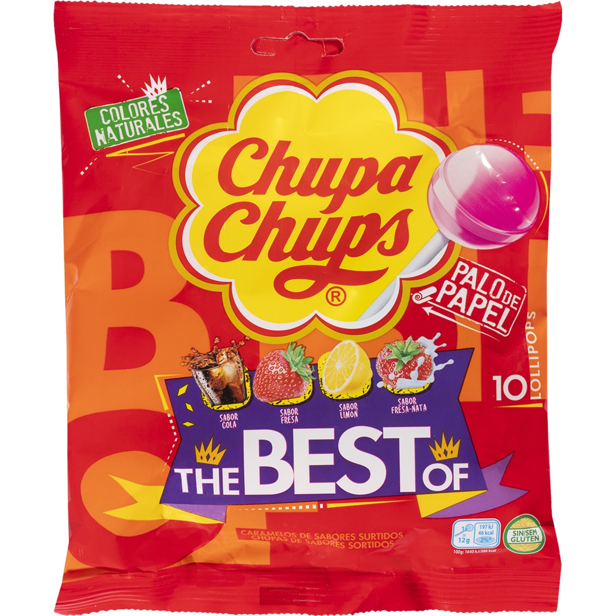 The Best of caramelos con palo surtidos sin gluten bolsa 10 unidades