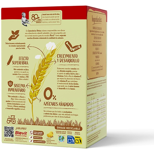 Superfibra 8-Korn-Instantbrei mit Obst 0 % Zuckerzusatz ab dem 5. Monat Box 500 g