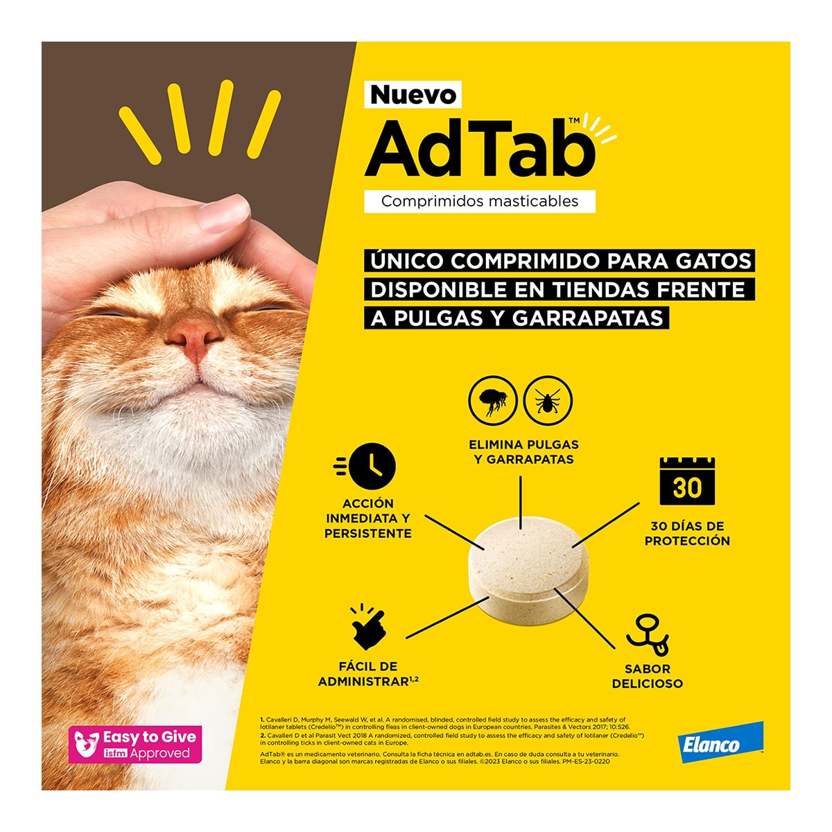 Comprimidos masticables desparasitantes AdTab Elanco para gatos de 0,5 a 2 kg 1 ud 2