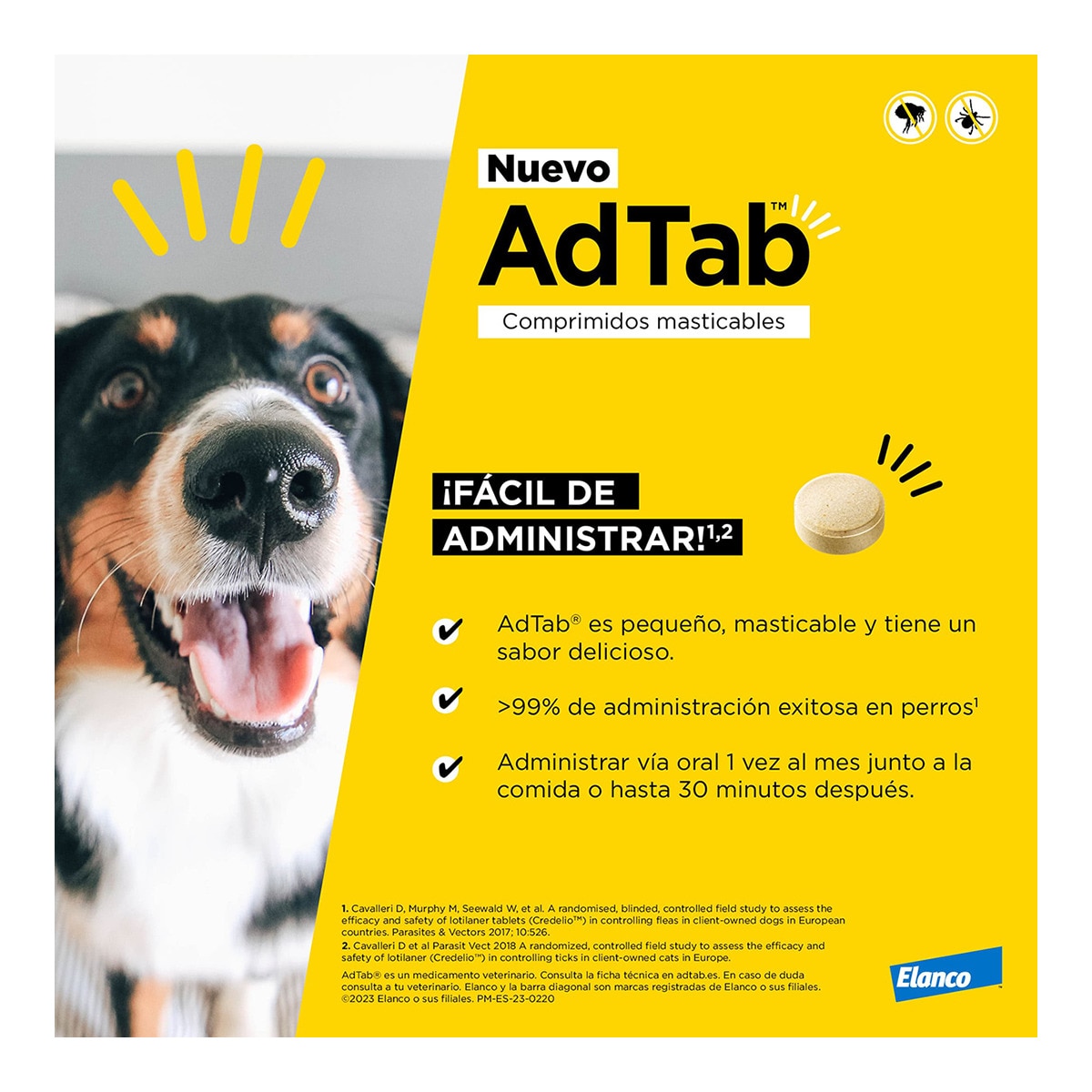 Comprimidos masticables desparasitantes AdTab Elanco para perros de >2,5 a 5,5 kg 1 ud 4