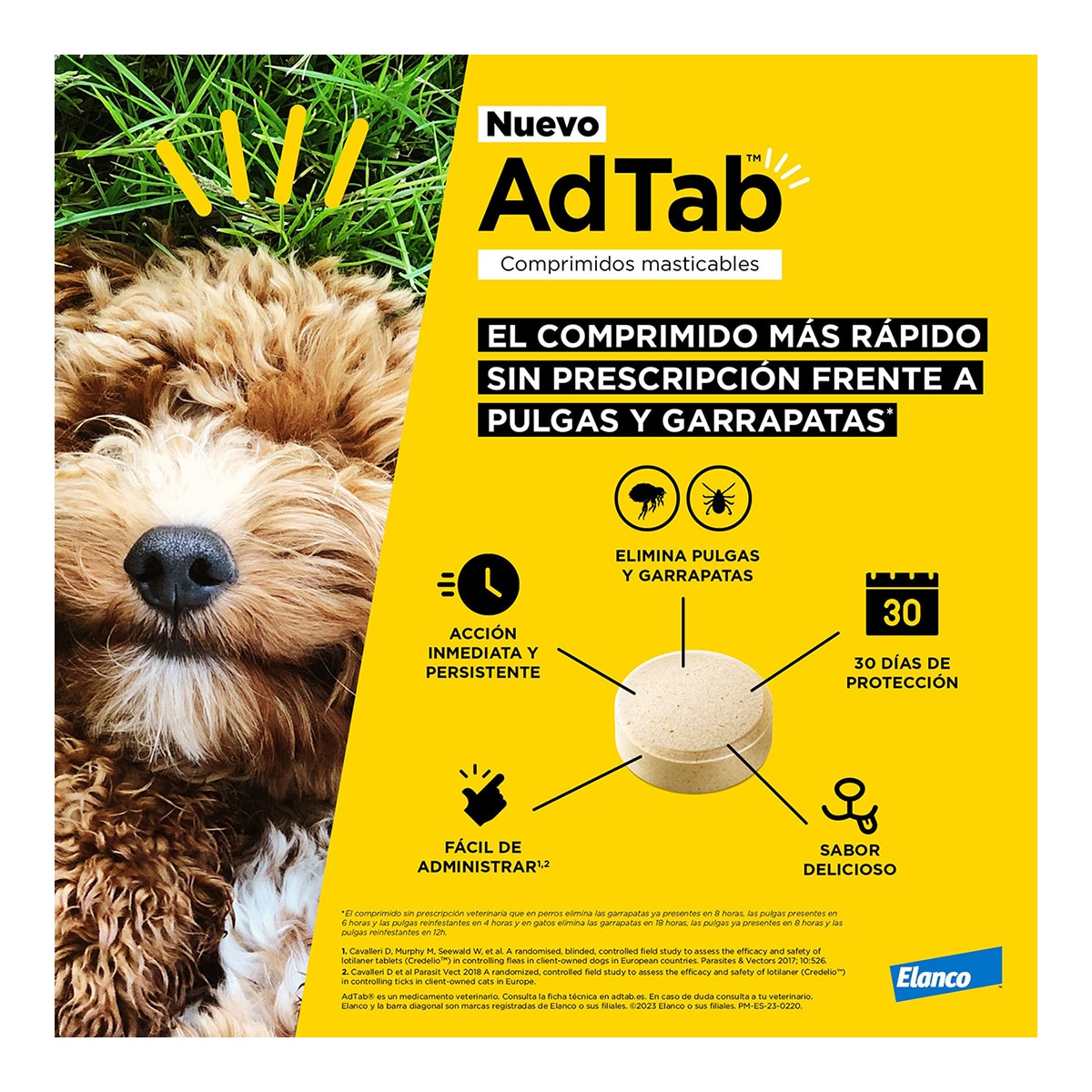 Comprimidos masticables desparasitantes AdTab Elanco para perros de >2,5 a 5,5 kg 1 ud 2