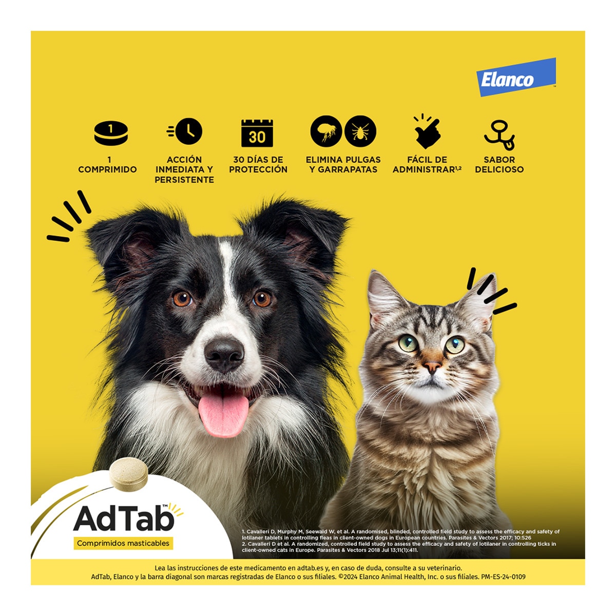 Comprimidos masticables desparasitantes AdTab Elanco para perros de >2,5 a 5,5 kg 1 ud 7