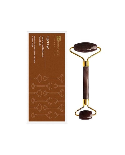 Imagen 0 de Rodillo facial de equilibrio y armoní­a de ojo de tigre (mango de metal dorado)