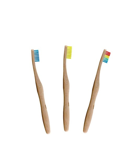 Imagen 0 de Cepillo de dientes de bambú DB: Azul + Arco Iris + Amarillo