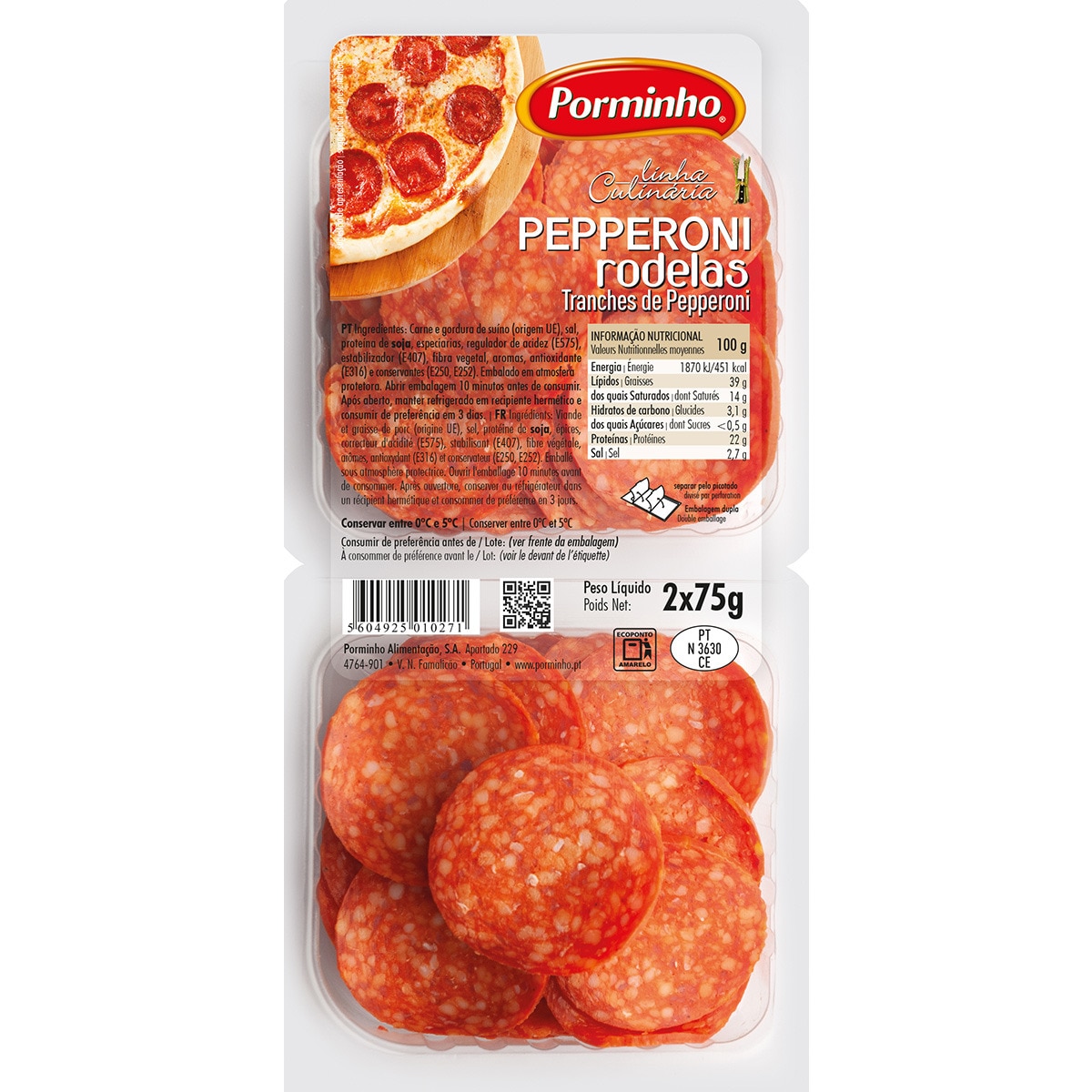 Pepperoni Rodelas 2x75g unidade 150 g