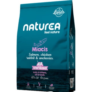 Ração para Gato Sterilized Lands Miacis Salmon, Chicken Rabbit & Anchovies embalagem 5,5 kg - Naturea