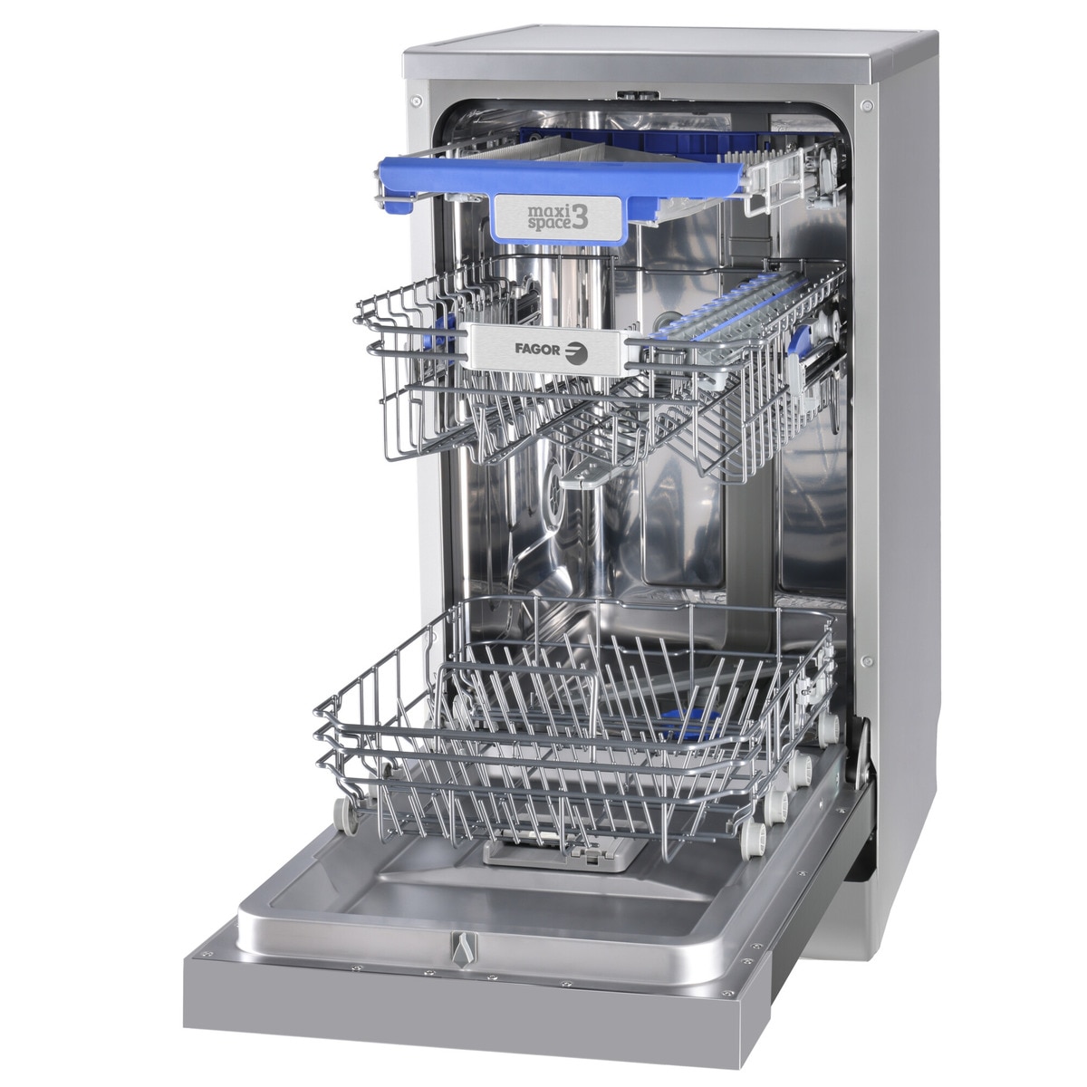 Lavavajillas Fagor 10 servicios, Bandeja para cubiertos, 45 cm - 4LVF-438ADX Inox-8