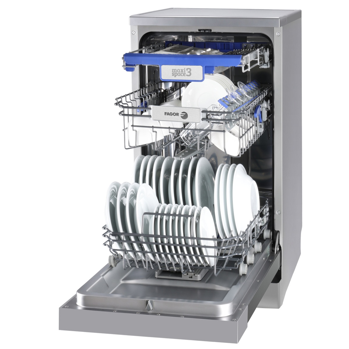 Lavavajillas Fagor 10 servicios, Bandeja para cubiertos, 45 cm - 4LVF-438ADX Inox-7