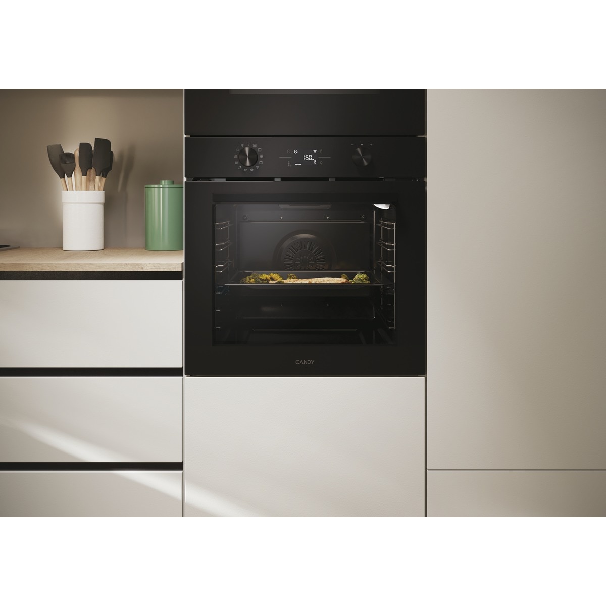 Horno multifunción Candy, limpieza pirolítica e hidrolítica, New Moderna - CA6 N3B3YTB Negro-6