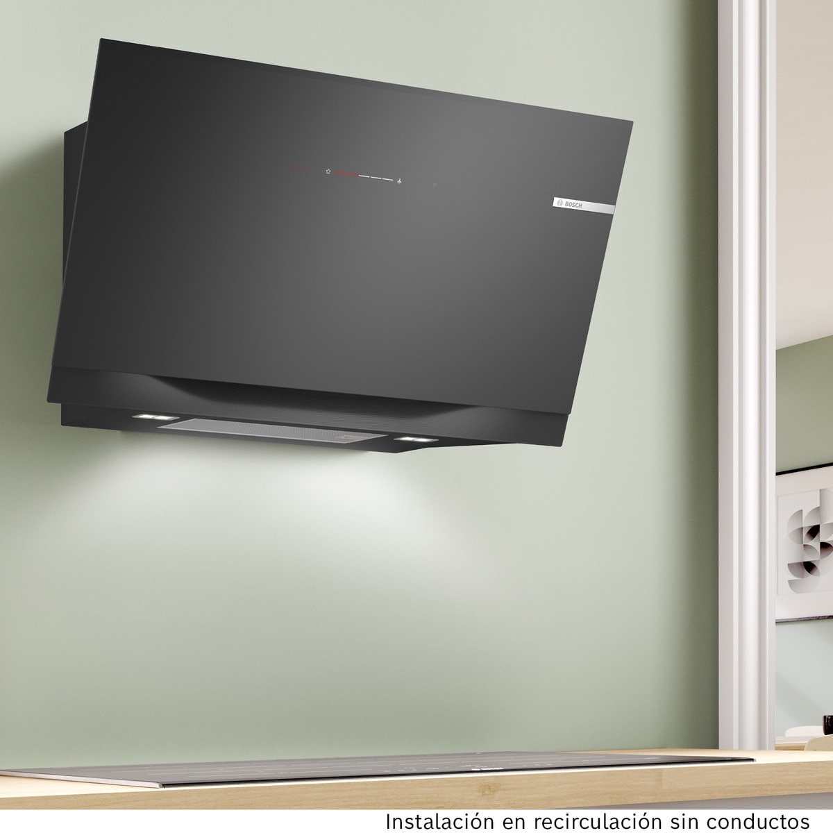 Campana decorativa Bosch 3 velocidades + 2 intensivos - DWK91LT60 Cristal negro-4
