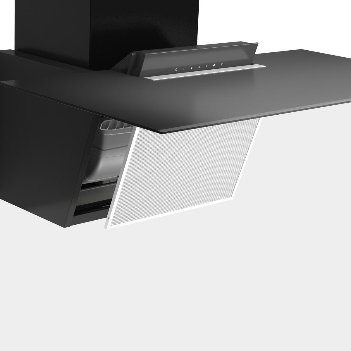 Campana decorativa Bosch 3 velocidades + intensiva - DWK87FN60 Cristal negro-6