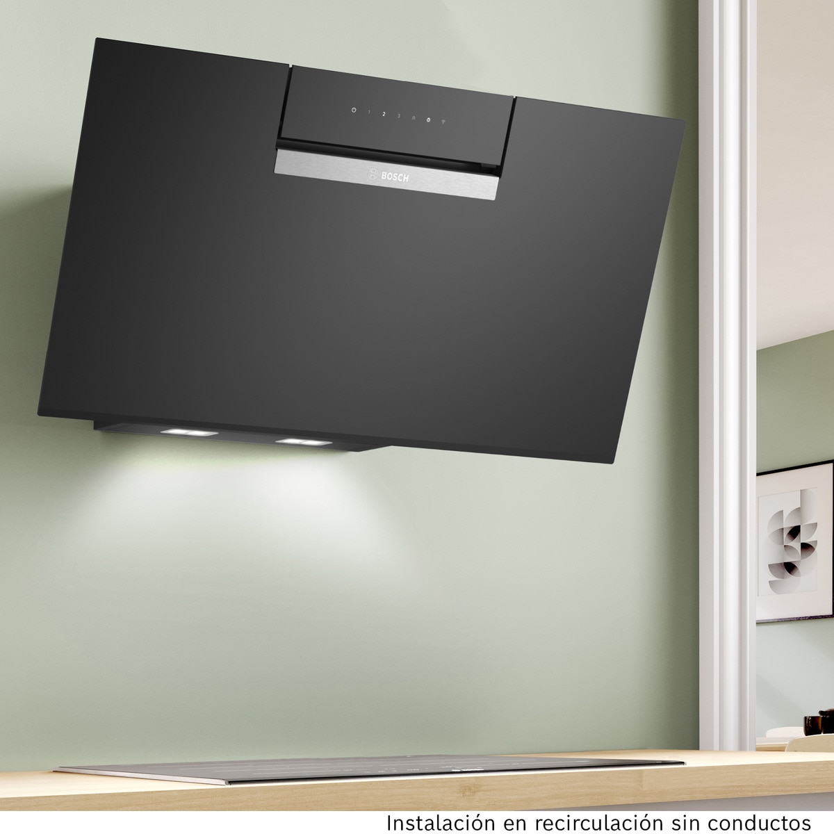 Campana decorativa Bosch 3 velocidades + intensiva - DWK87FN60 Cristal negro-4