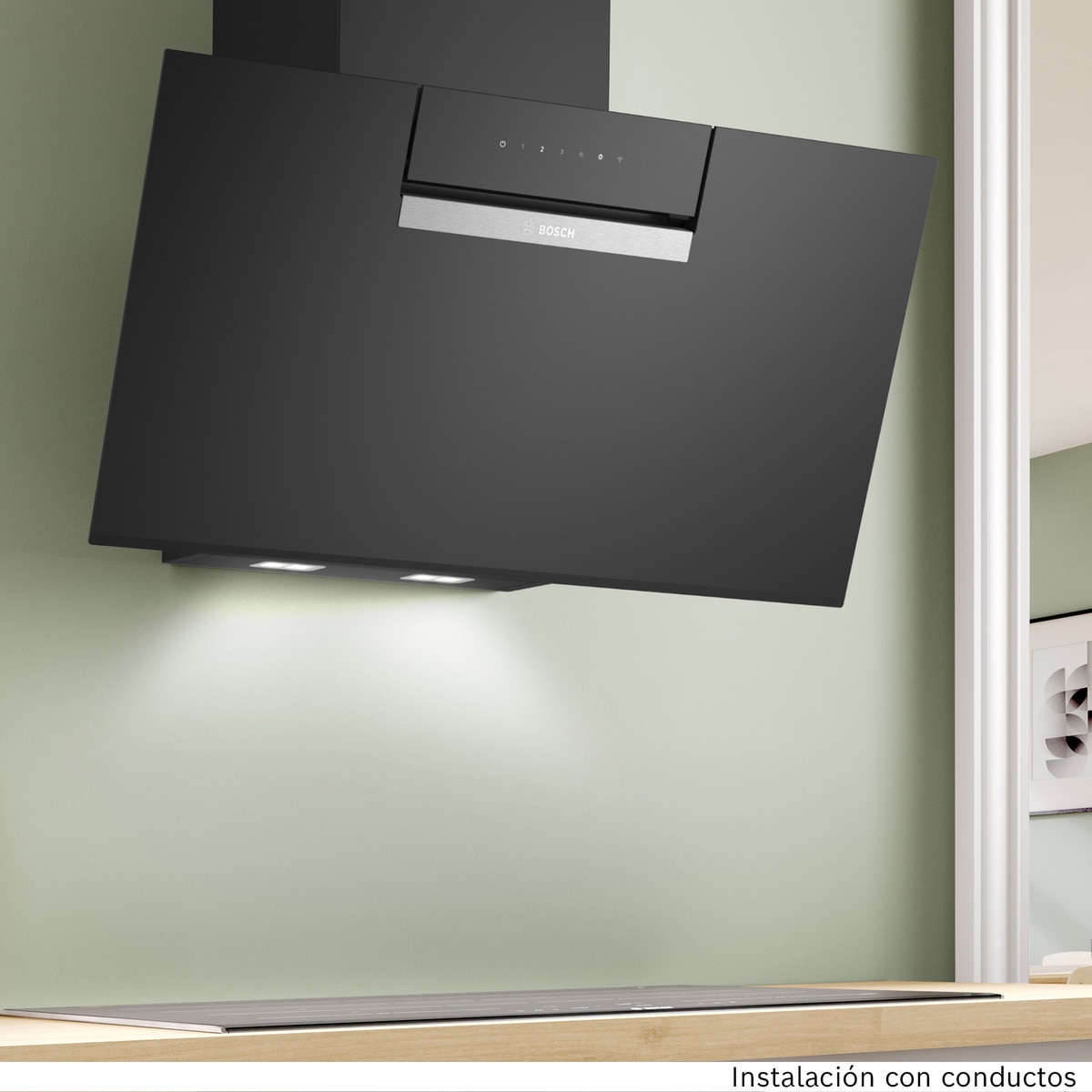 Campana decorativa Bosch 3 velocidades + intensiva - DWK87FN60 Cristal negro-3