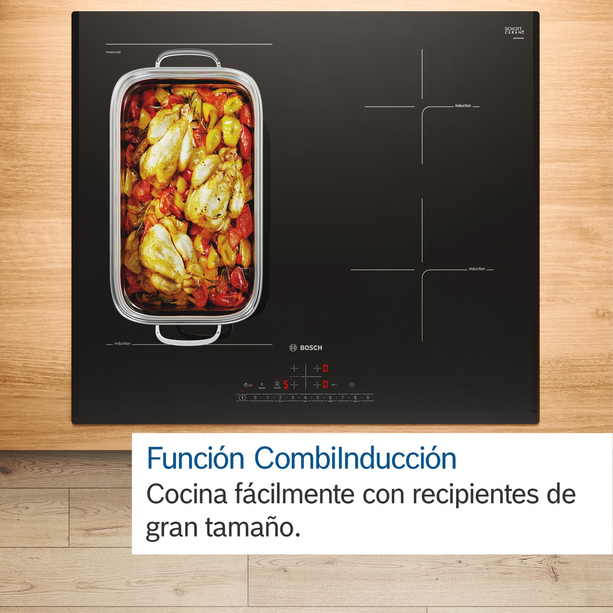 Placa inducción Bosch Serie 6 con función CombiInducción - PVS631HC1E Negro-7
