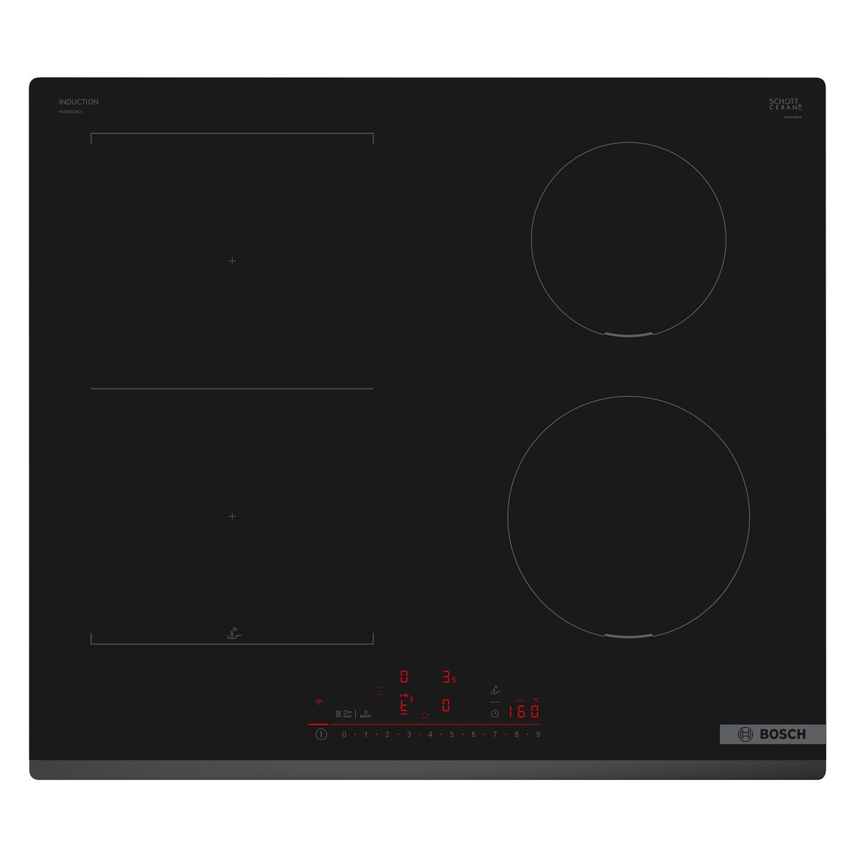 Placa inducción Bosch Serie 6 con función CombiInducción - PVS631HC1E Negro-1