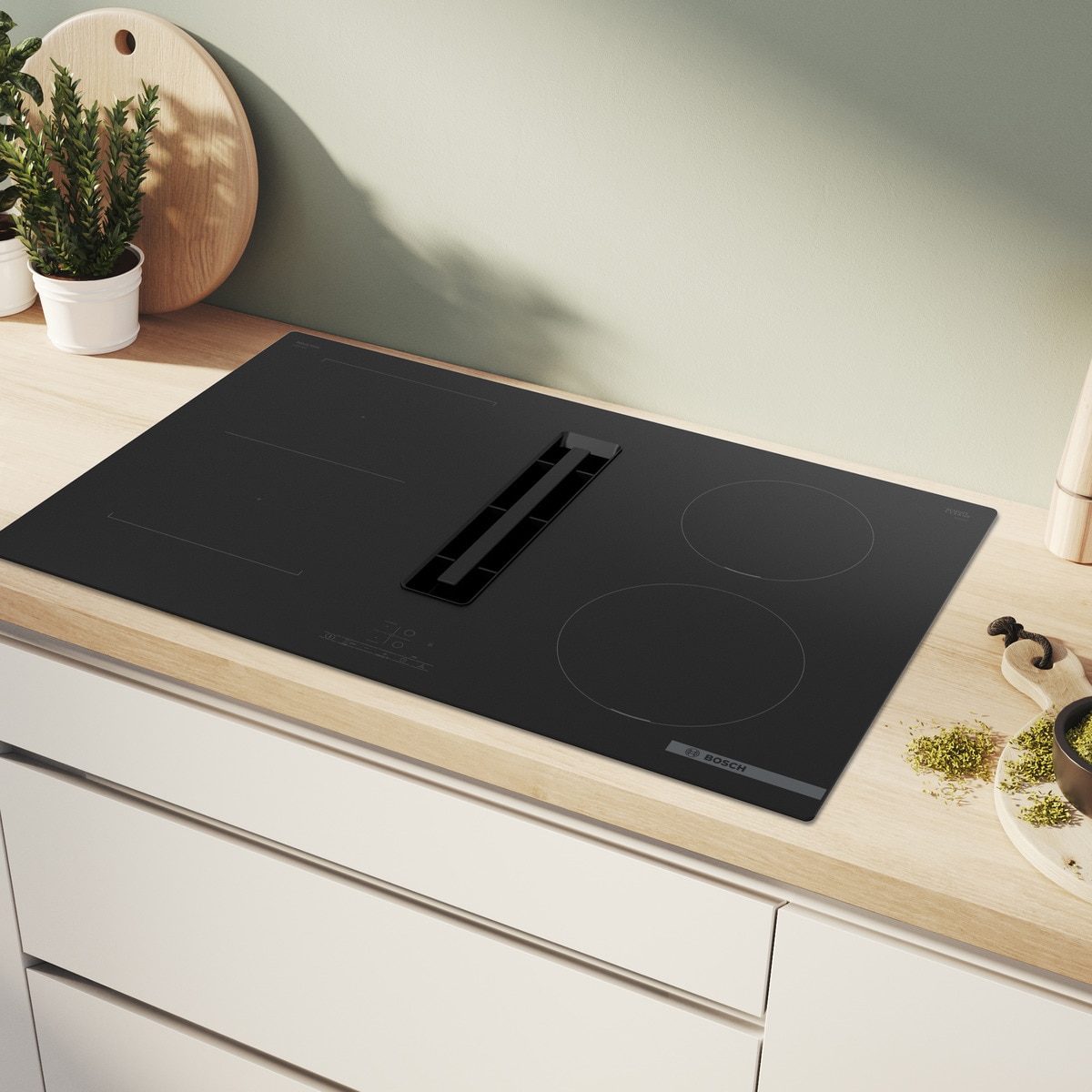 Placa de Indução com Exaustor Integrado Bosch Serie 4 PVS811B16E de 4 Zonas e 80 cm - Preto Preto-3