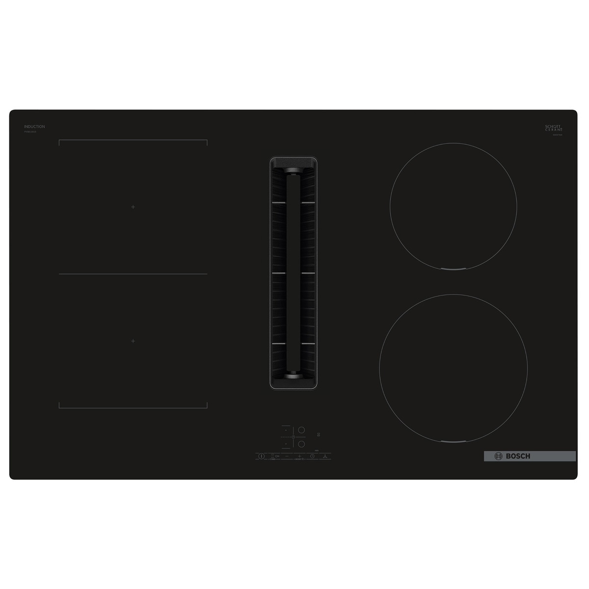 Placa de Indução com Exaustor Integrado Bosch Serie 4 PVS811B16E de 4 Zonas e 80 cm - Preto Preto-1