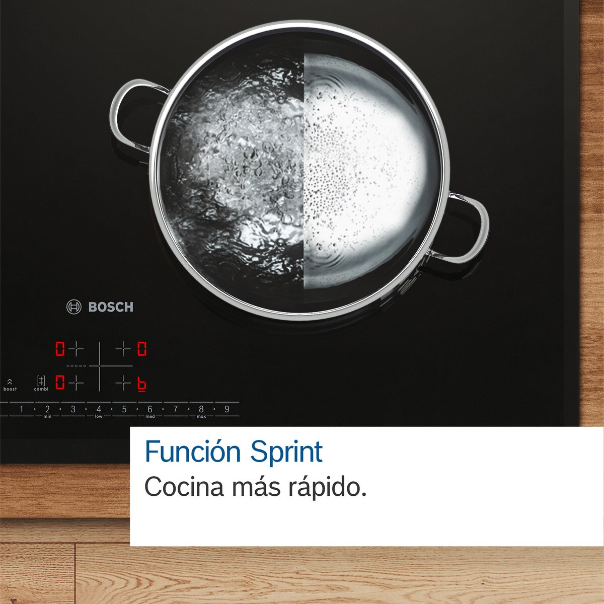 Placa de inducción Bosch con 3 zonas de cocción, sin perfiles - PID631HC1E Negro-6