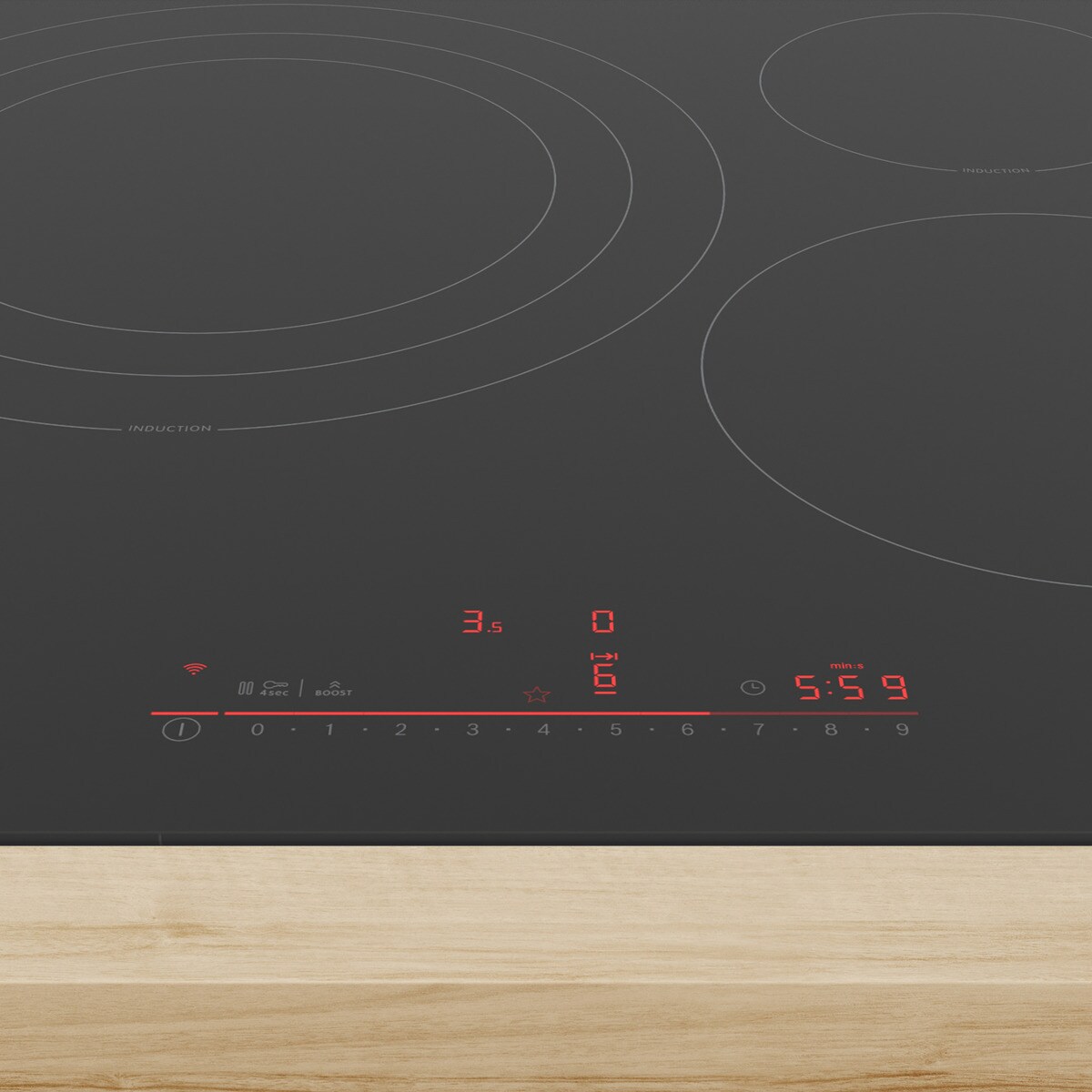 Placa de inducción Bosch con 3 zonas de cocción, sin perfiles - PID61RHB1E Negro-4