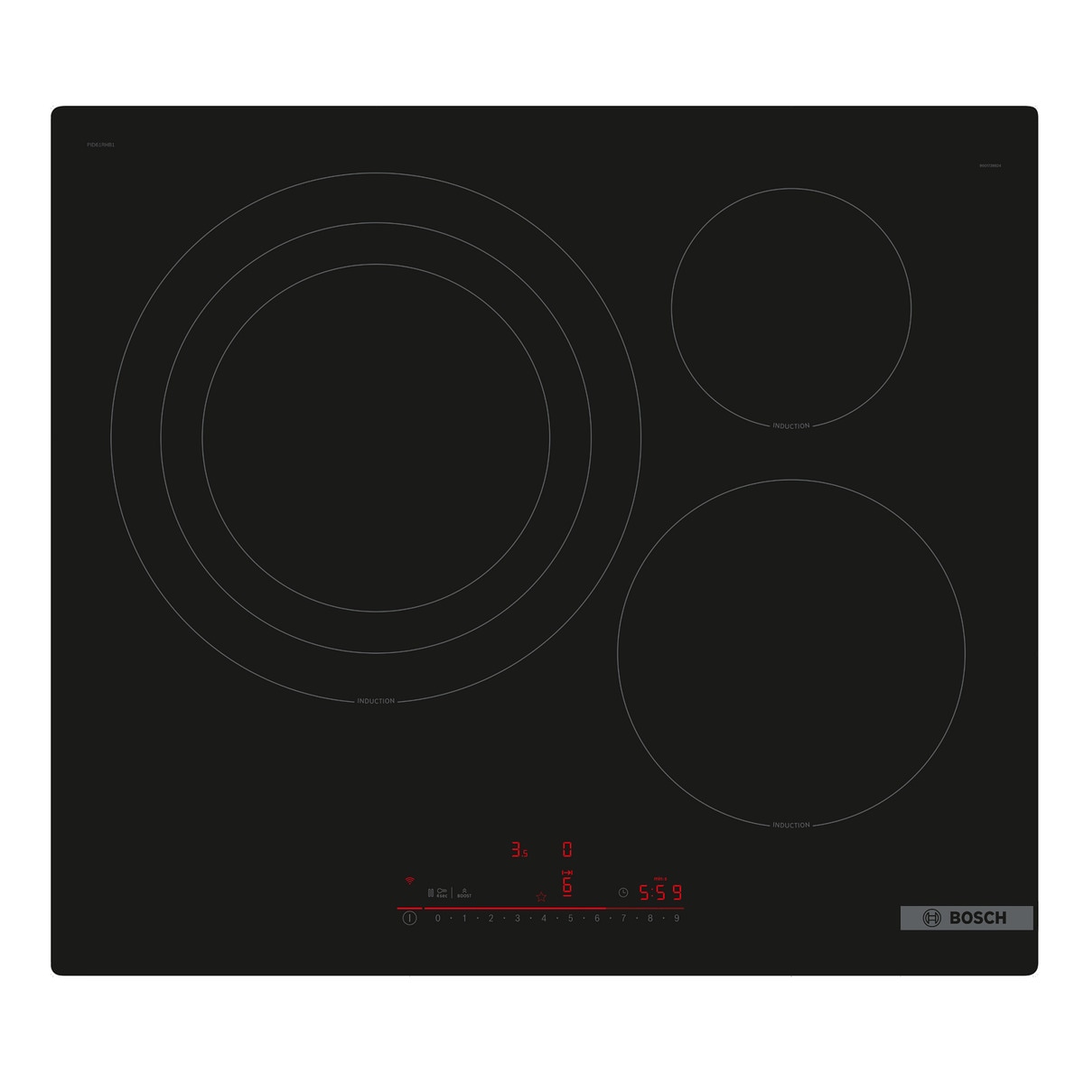 Imagen 0 de Placa de inducción Bosch con 3 zonas de cocción, sin perfiles - PID61RHB1E