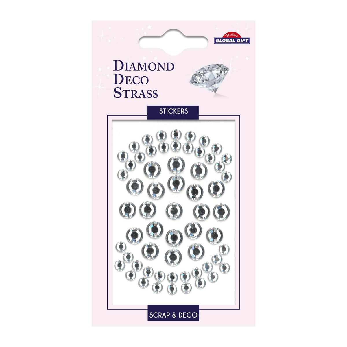 Imagen 0 de Pegatinas diamond deco strass transparente Global Gift plateado
