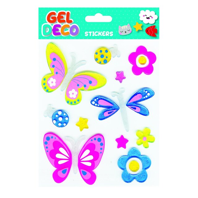 Imagen 0 de Pegatinas gel deco mariposa Global Gift amarillo