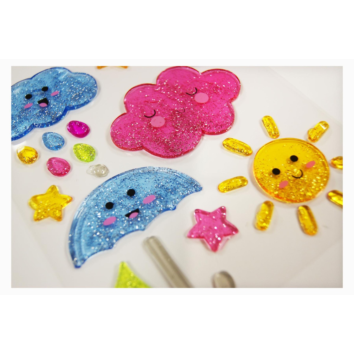 Pegatinas gel deco clima Global Gift azul Azul / Rosa-2