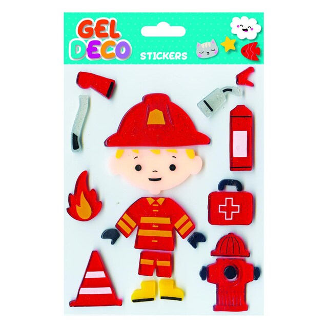 Imagen 0 de Pegatinas gel deco bombero Global Gift rojo