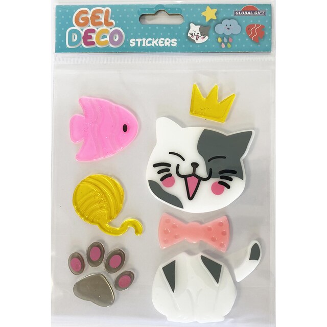 Imagen 0 de Pegatinas gel deco gato Global Gift amarillo