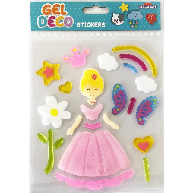 Imagen 0 de Pegatinas gel deco princesa 2 Global Gift rosa