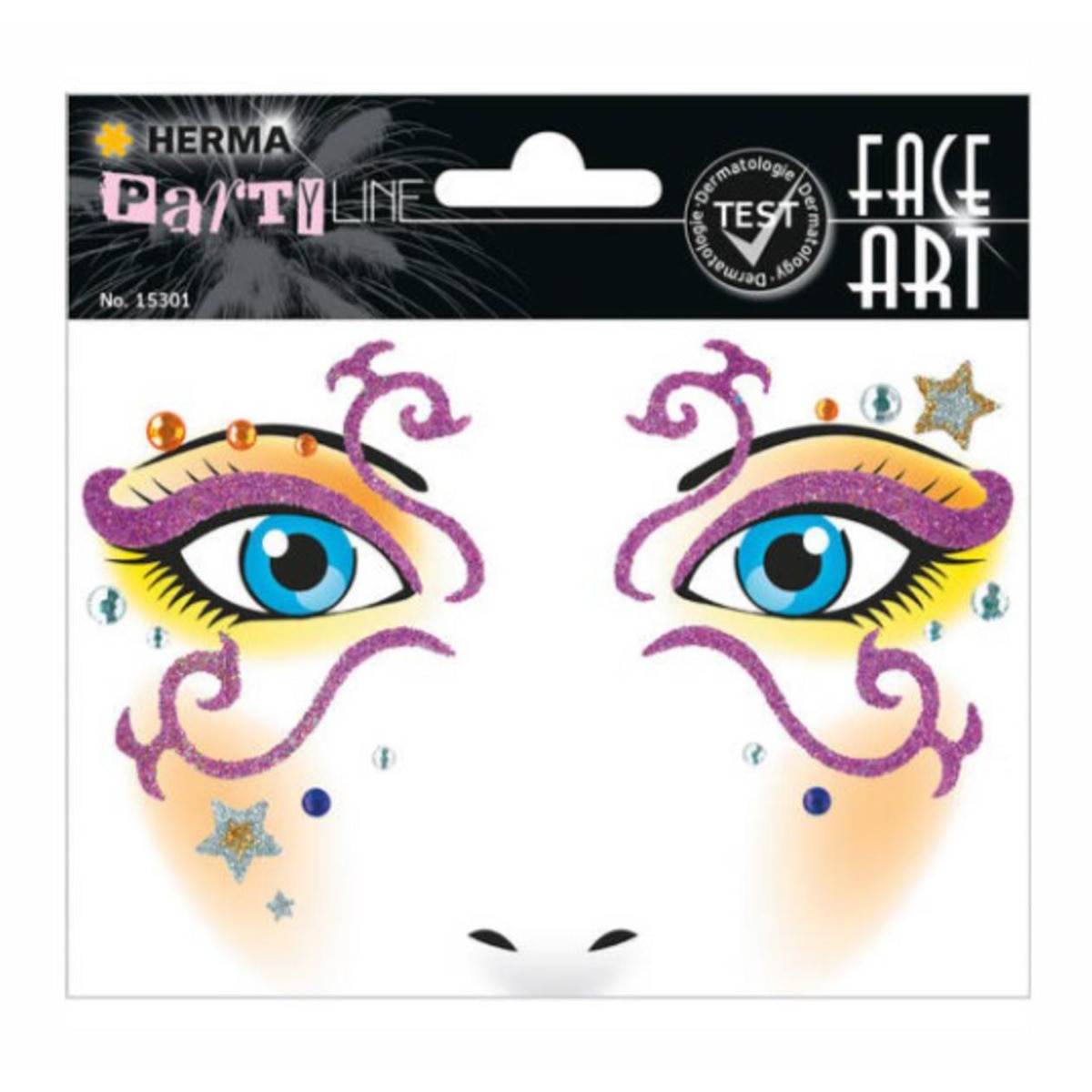Pegatinas face art mystery glittery foil Herma morado Morado / Blanco-1
