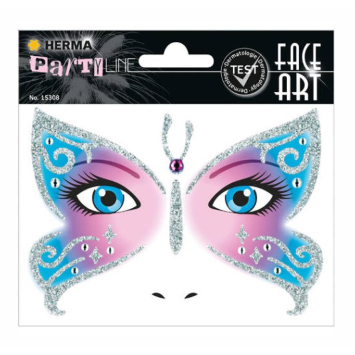 Imagen 0 de Pegatinas face art butterfly glittery foil Herma rosa