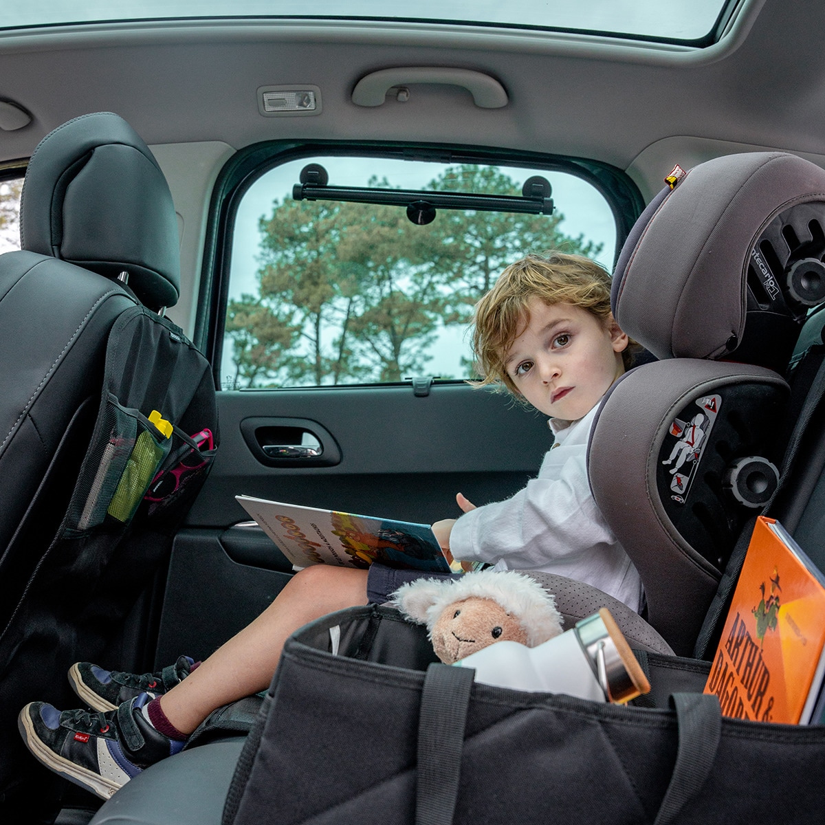 Guarda-sol Enrolável para Carrinho 2 Unidades Preto-12