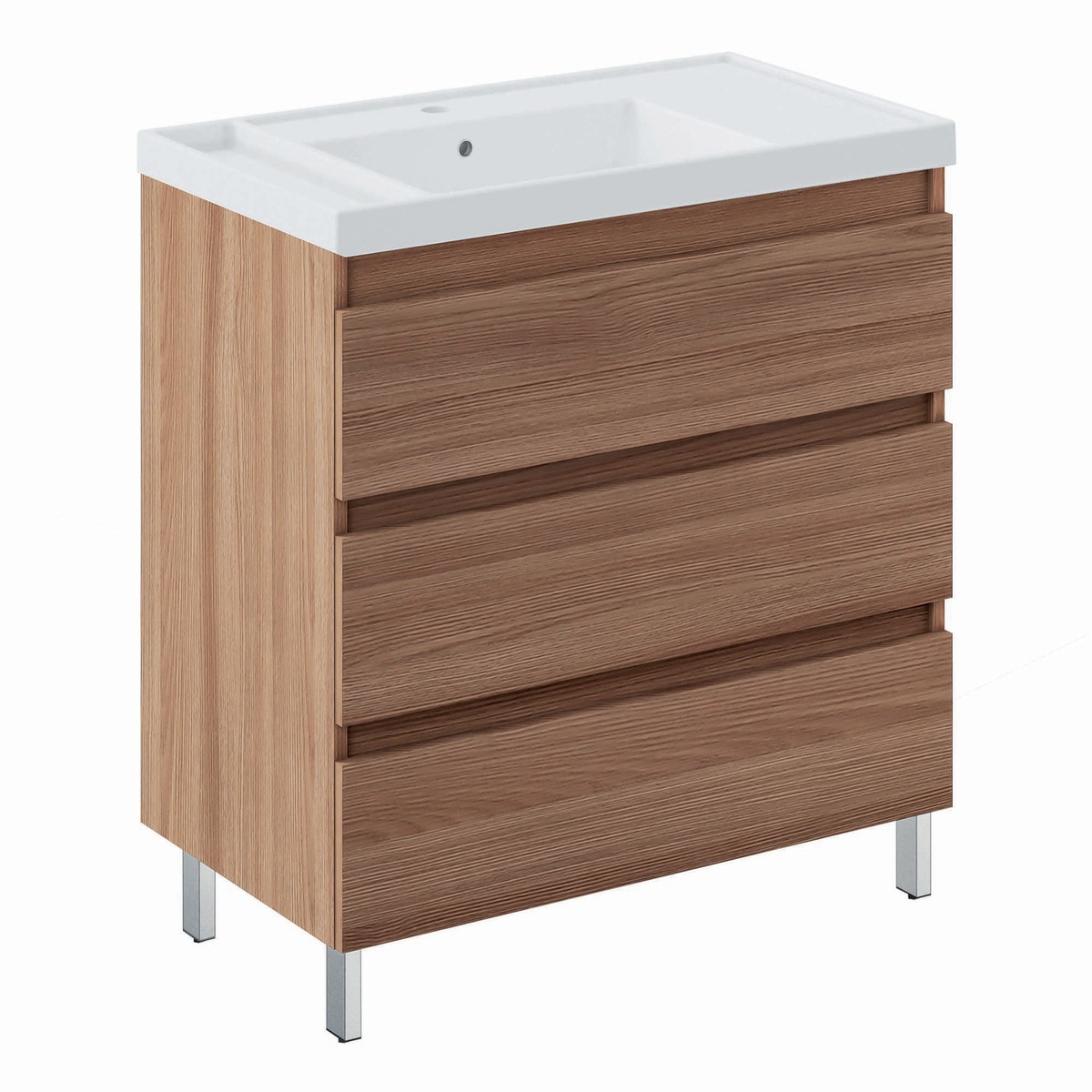 Mueble de baño con patas con 3 cajones y lavabo teckstone BBest Cosmic Nogal-1